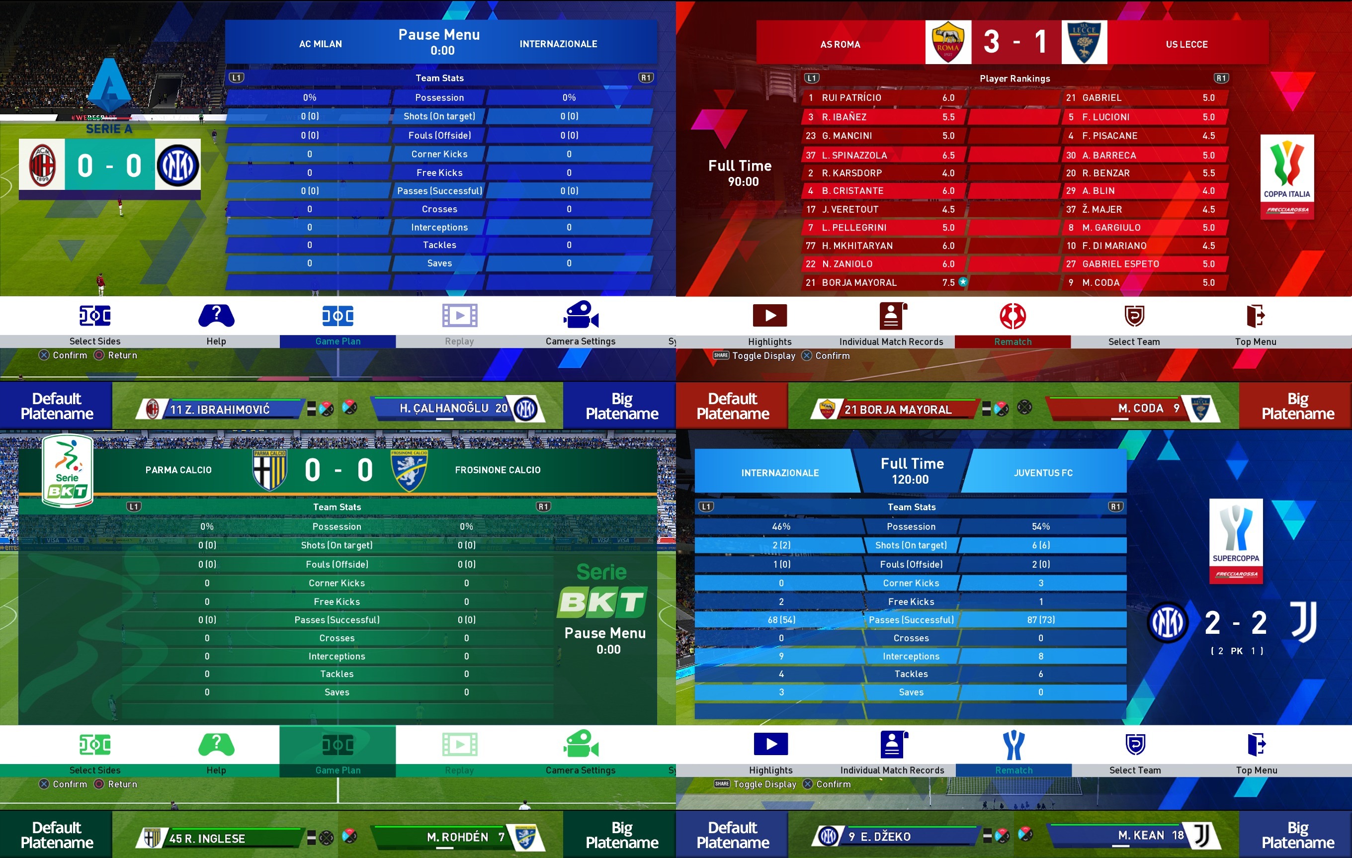 PES 2021 Full Pause Menu Serie A & B, Coppa Italy & Supercoppa Italy by  Afandix ~