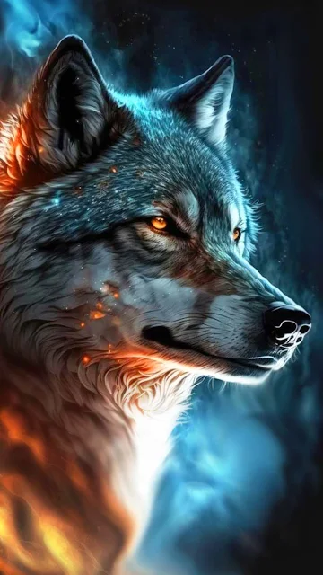 Wolf Portrait iPhone wallpaper