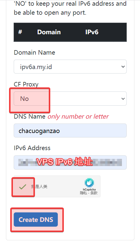 Hax DNS Pointing CF 域名解析参数设置 CF Proxy - NO