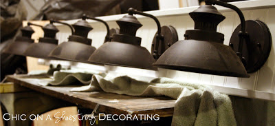 DIY Bathroom Light Fixture by Chic on a Shoestring Decorating