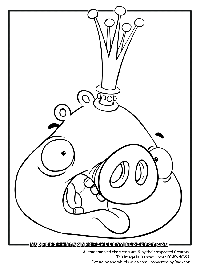 Radkenz Artworks Gallery: Angry birds coloring page - King pig