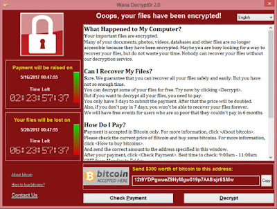 wannacry ransomware screen