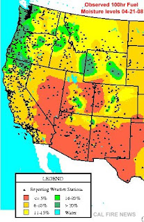 1000-Hour dead fuel moisture levels