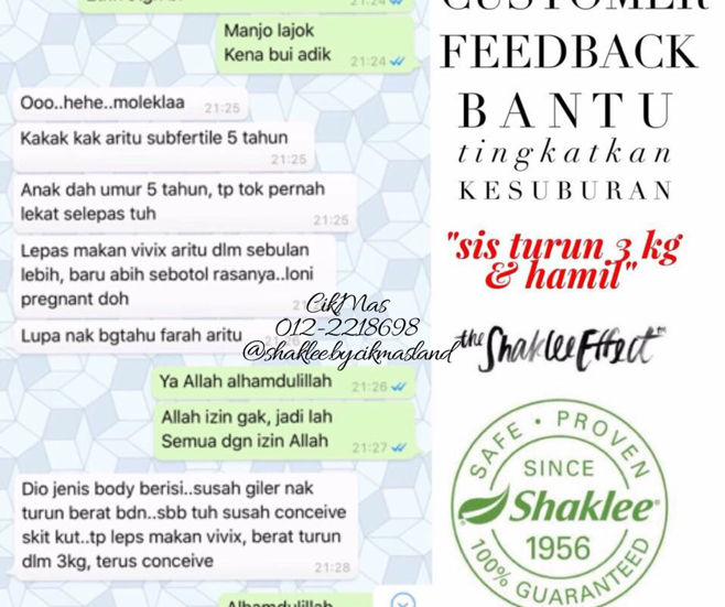 testimoni set kesuburan shaklee