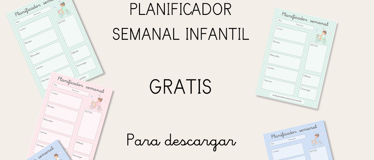 PLANIFICADOR SEMANAL INFANTIL GRATIS PARA IMPRIMIR