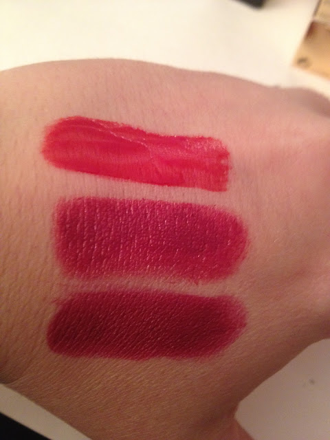 Nars Valparaiso, Illamasqua Magnetism, YSL Glossy Stain #10