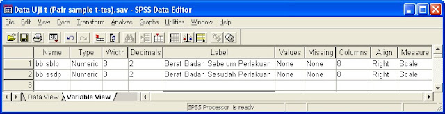 Viriable View Uji T Sampel Berpasangan (Paired Sample T Test)  Berbantuan SPSS