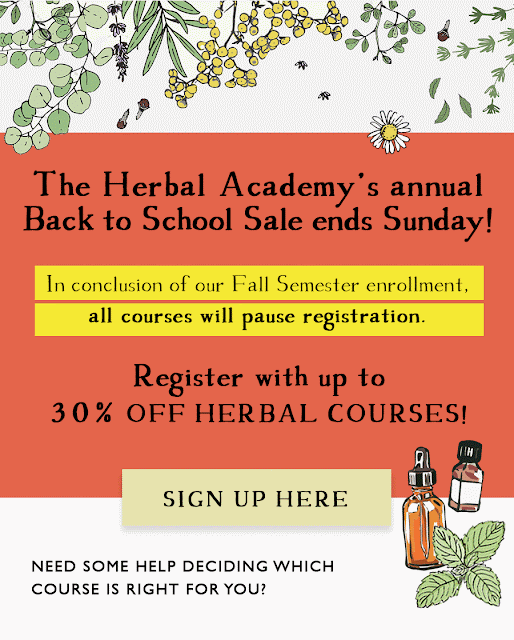 Back to School discounts, up to 30% off Herbal Courses