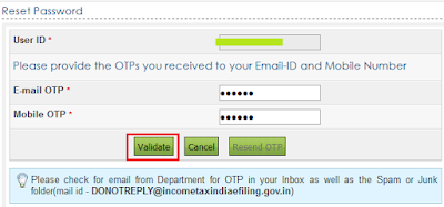 Income Tax India-Forgot Password