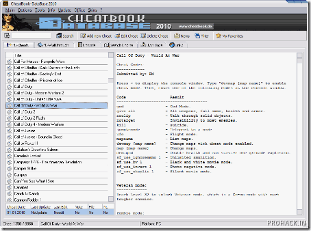Cheatbook database 2010