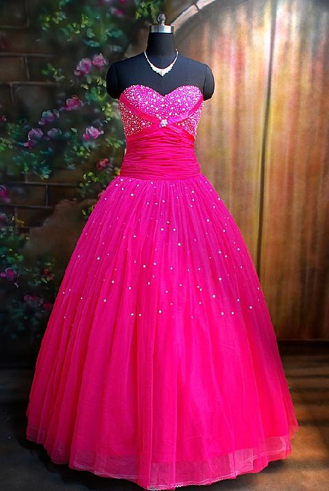  Wedding  Lady Hot Pink  Wedding  Dress 