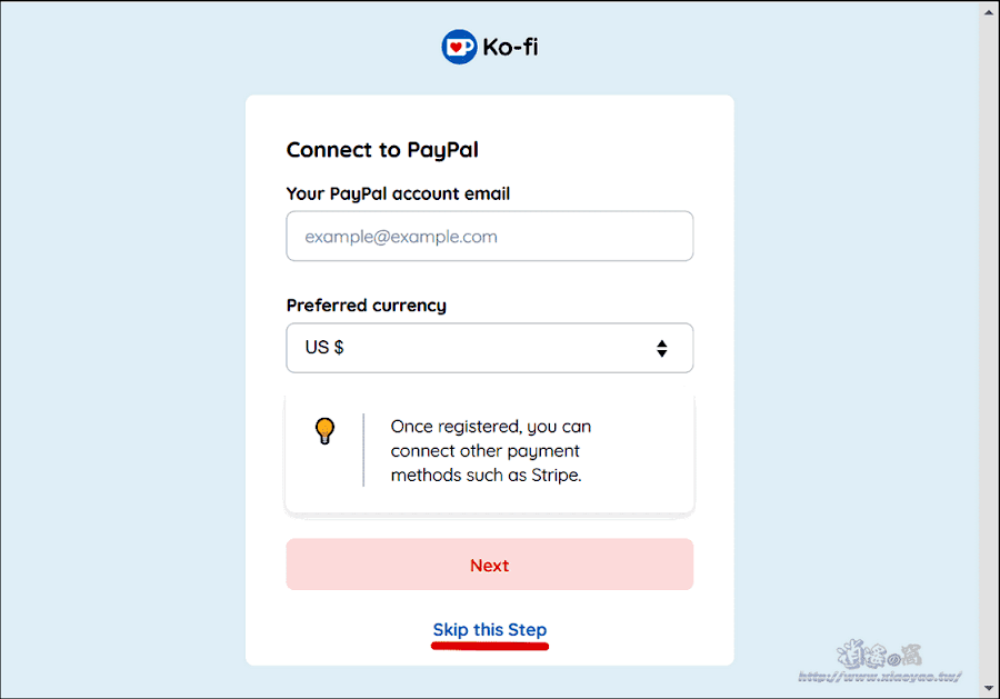 Ko-fi 建立PayPal小額贊助網頁