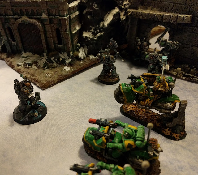 Warhammer 40k battle report - Maelstrom of War -  Schemes of War - 1250 points - Alpha Legion vs Mantis Warriors