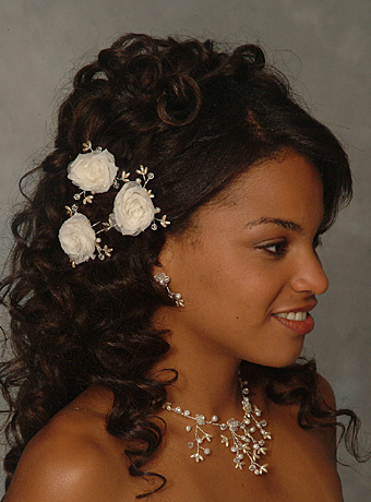 Down Wedding Hairstyle with Flower