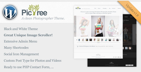 PicTree - A clean Photographer Wordpress Theme - ThemeForest Item for Sale