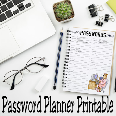 Check out this password saver planner printable! It will help you get organized and save all your passwords in one place. Plus, it's super helpful in that its available in two sizes and is a free printable.