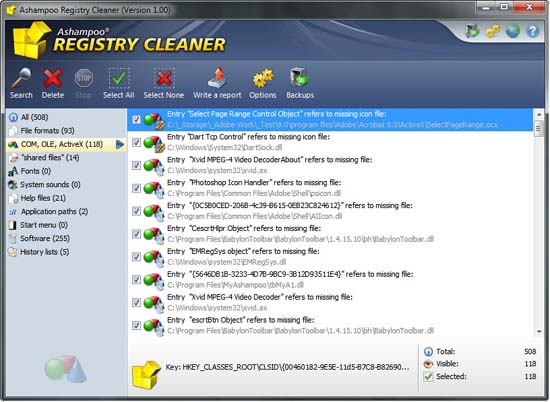  Ashampoo Registry Cleaner