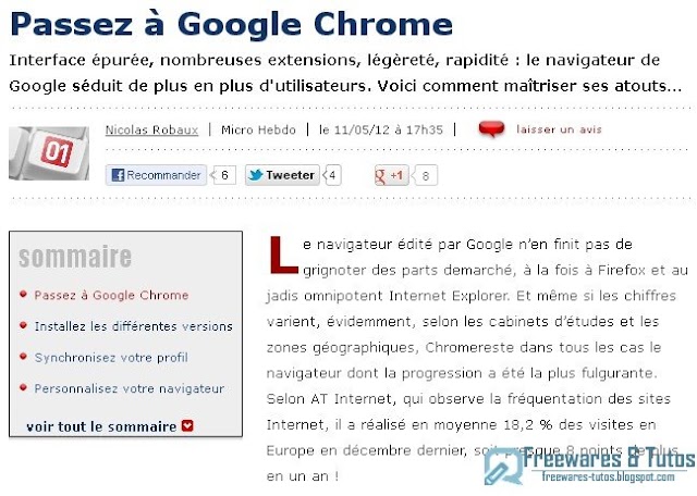 Le site du jour : comment passer à Google Chrome