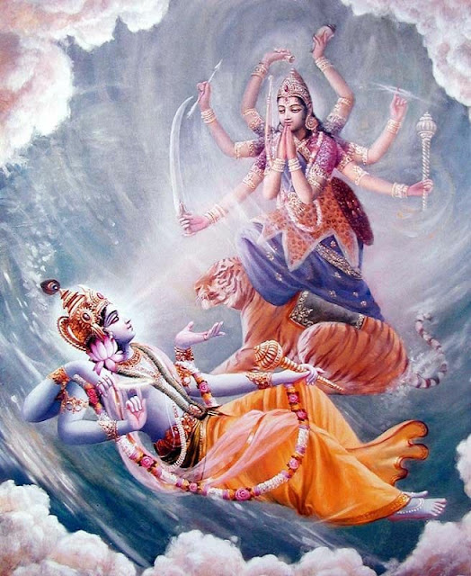 Lord Vishnu and Nithradevi