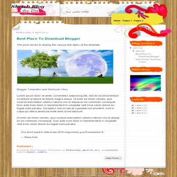 Sketch Blog Blogger Template. blogger template from wordpress theme.