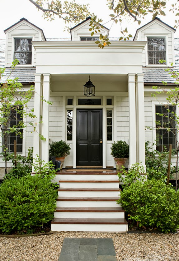 black painted front door classic porch Tim Barber Architects Georgian Colonial Custom Home