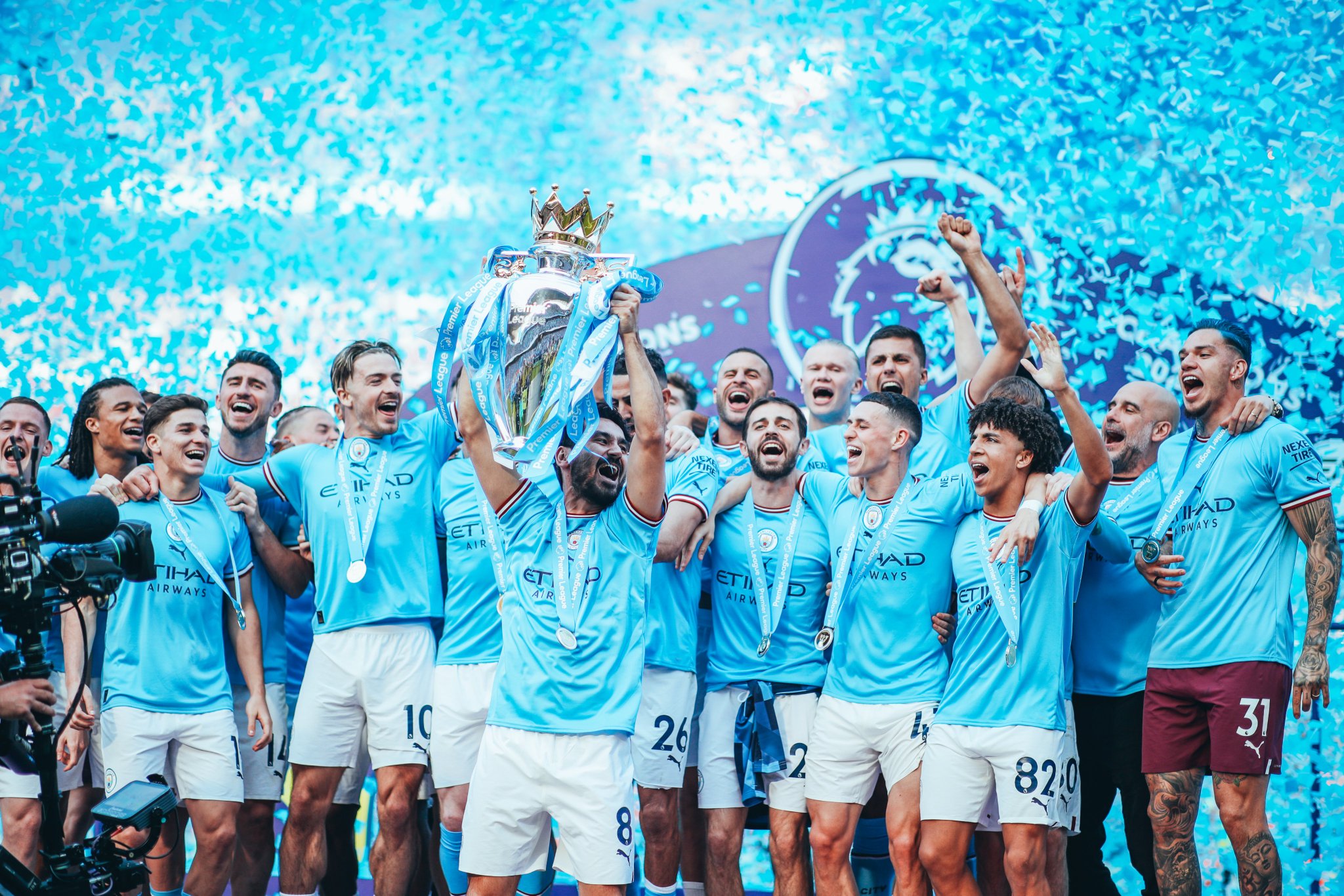 Manchester City are Champions of England after clinching their fifth Premier League title in six seasons following their lone goal victory over Chelsea at Etihad Stadium in the Premier League match on Sunday 21 May, 2023