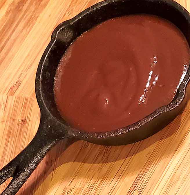 store bought barbecue sauce doctored with bourbon