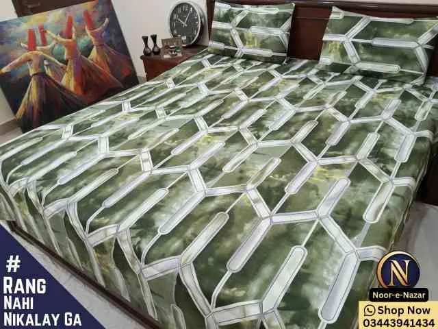 Buy Cotton Satin Bed Sheets Online in Pakistan | D46