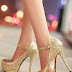 Golden high heel