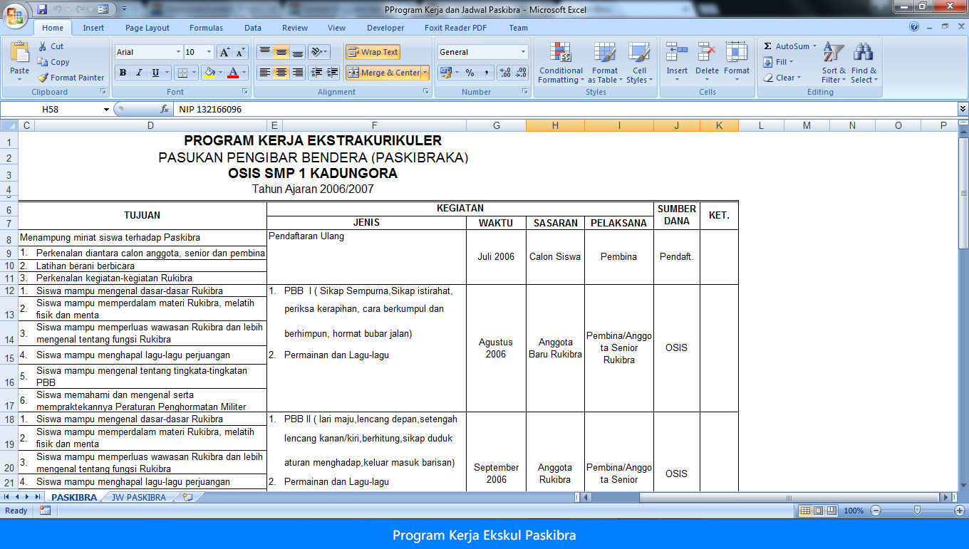 Program Kerja - Gambaran