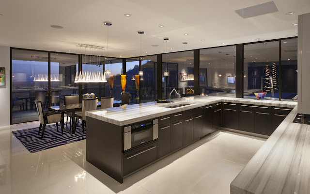 Modern kitchen and dining room in the Martin Home by Spry Architecture