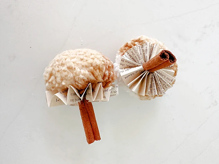 cinnamon and sherpa ornaments