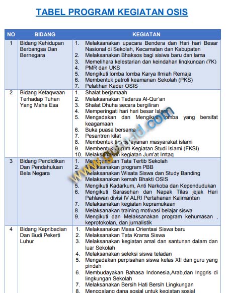 Download Program Kerja OSIS yang unik, menarik, & Bermanfaat untuk SMP