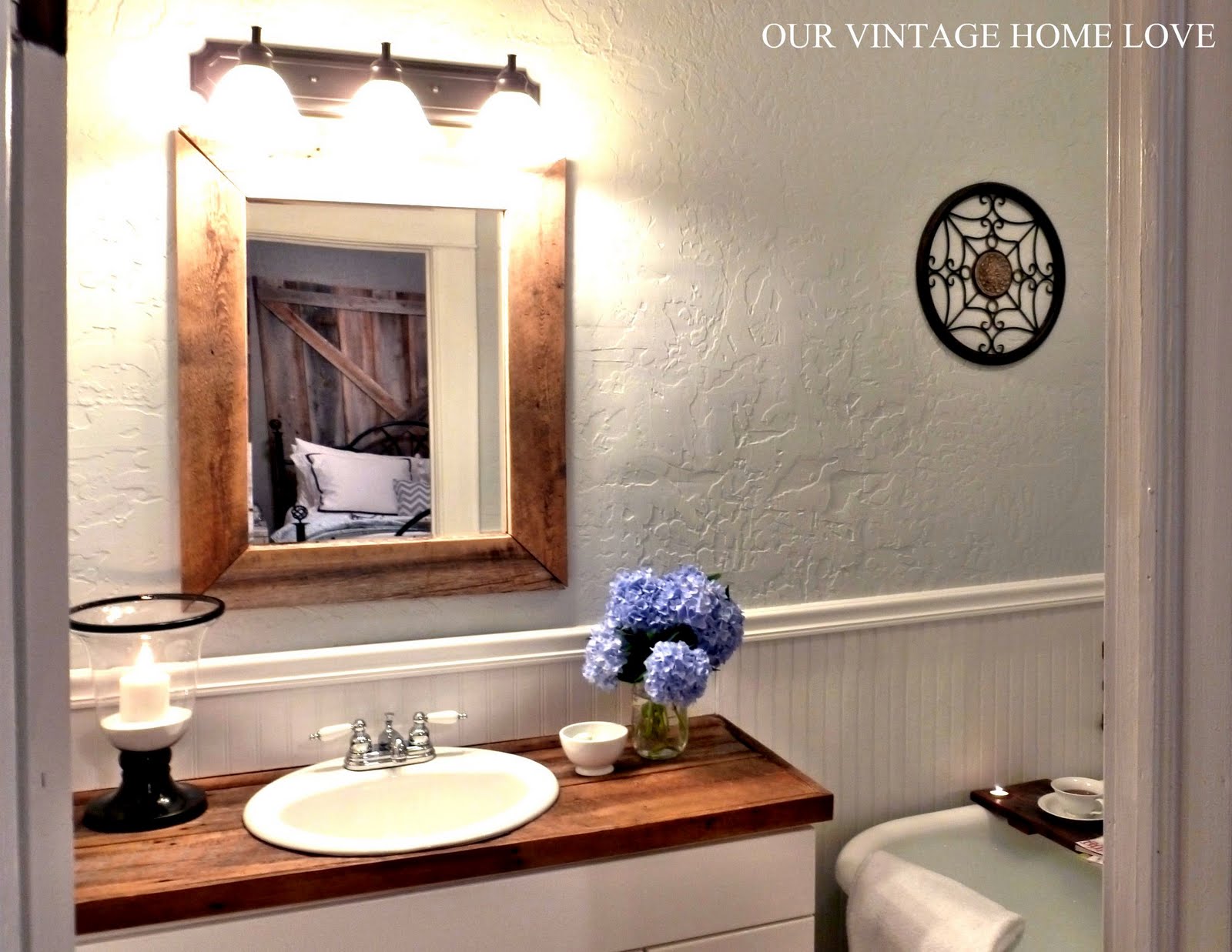 our vintage home love Master Bath Redo Featuring Reclaimed Barn Wood