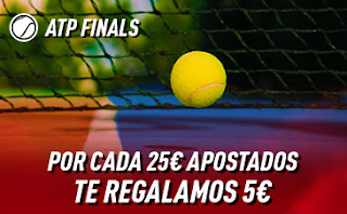 sportium Promo ATP Finals: Por cada 25€ ¡Te damos 5€! hasta 17-11-2019