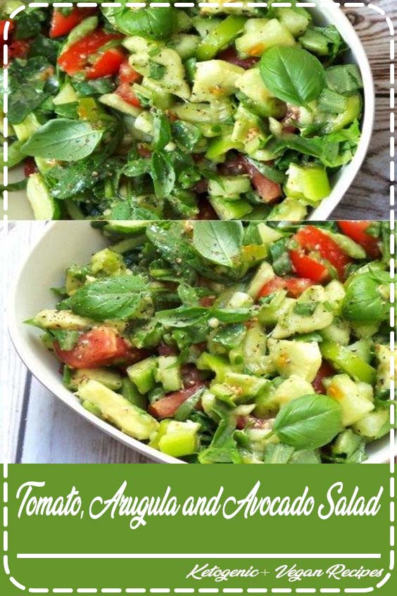 Fresh & tasty tomato, arugula & avocado salad - the perfect side dish, or light lunch! This healthy salad is vegan, low-carb and paleo!