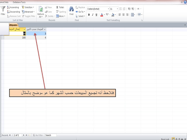 شرح دالتي month وYear (الشهر والسنة ) وتجميع البيانات على حسب الشهر والسنة فى برنامج الاكسيس MS access