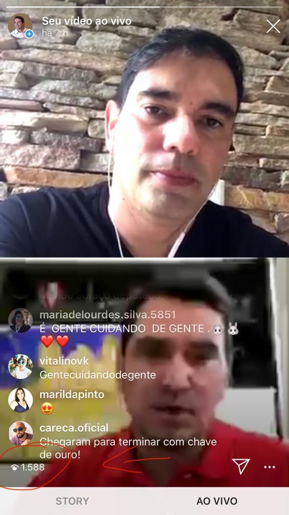 Prefeito Gustavo e Deputado George bombam em live no Instagram