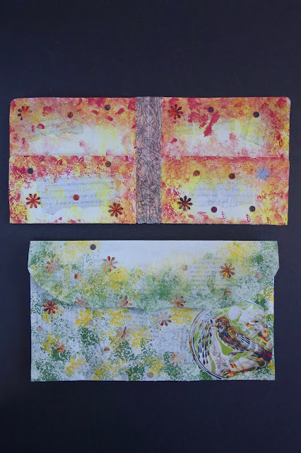 how to recycle junk mail, handmade stationery, art journal, blah to TADA, collage, Junk Journal, Junk mail, paint, paper crafts, photo by Claire Mercado-Obias, sponge painting