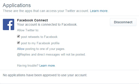 Twitter now connected to Facebook