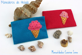 Manualidades Caseras Faciles Inma Monederos de helados rosa y azul