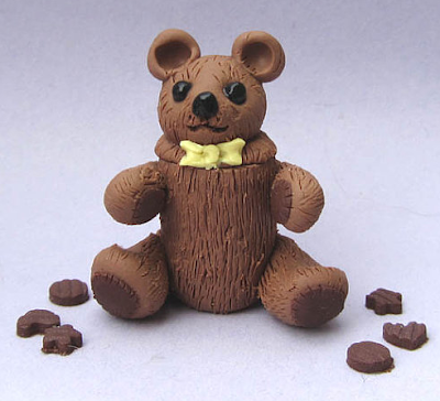 dollhouse miniature cookie jar, shaped like teddy bear