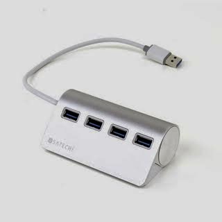 Satechi 4-Port USB 3.0 Premium Aluminum Hub for iMac, MacBook Air, MacBook Pro, MacBook, MacMini, PCs , and laptops