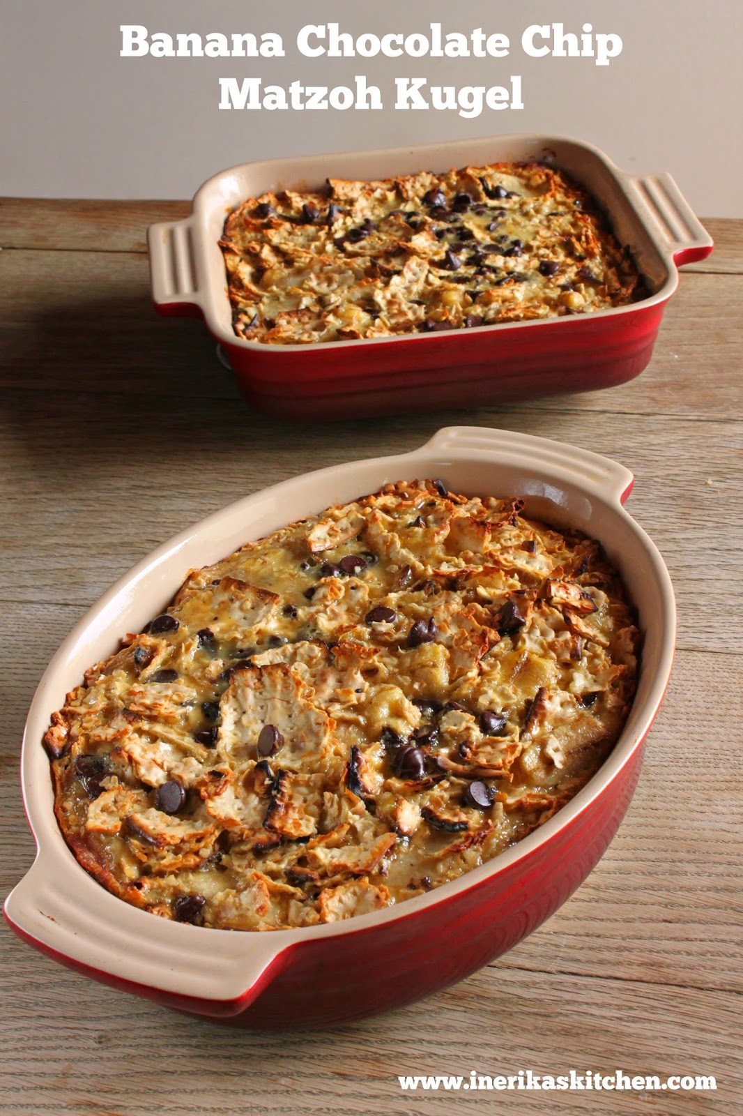 What happens when you have some overripe bananas to use. Passover Matzoh Kugel With Bananas And Chocolate Chips