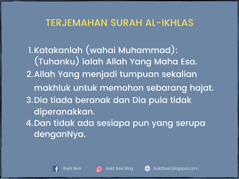 terjemahan dan maksud surah al -ikhlas