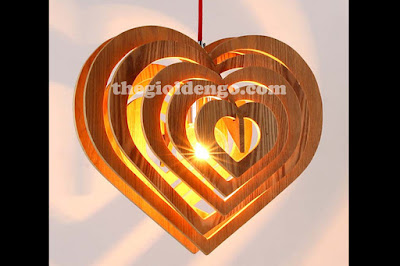 Thế Giới Đèn Gỗ - Đèn gỗ trang trí trái tim