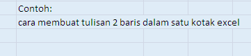 Cara membuat tulisan 2 baris dalam satu kotak excel