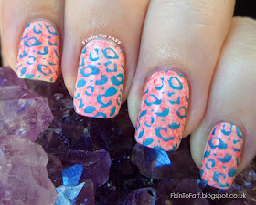 Funky stamped leopard print nail art