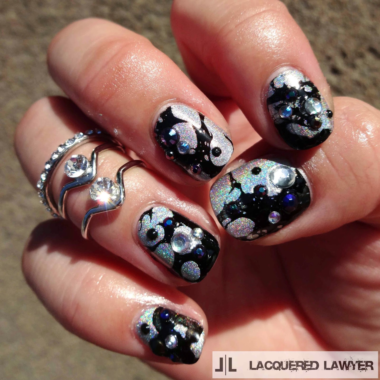 Holo Water Spotting Nails