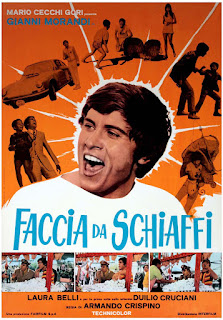 FACCIA DA SCHIAFFI. Cartel. Italia. Faccia da schiaffi. 1971. Italia. Dirección: Armando Crispino. Reparto: Gianni Morandi, Laura Belli, Duilio Cruciani, Agostina Belli, Enzo Cannavale, Grit Freyberg, Marie-Louise Sinclair.